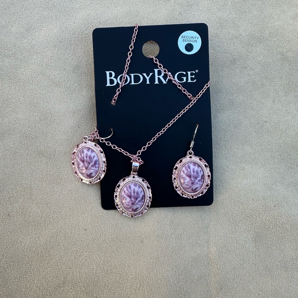 BodyRage Pink and Silver Earrings Set